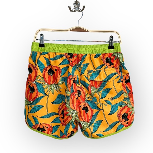 NWOT Maagic Swim Shorts Size Small 4.5 Inch Inseam Vintage Floral Swim Trunks - Picture 2 of 4